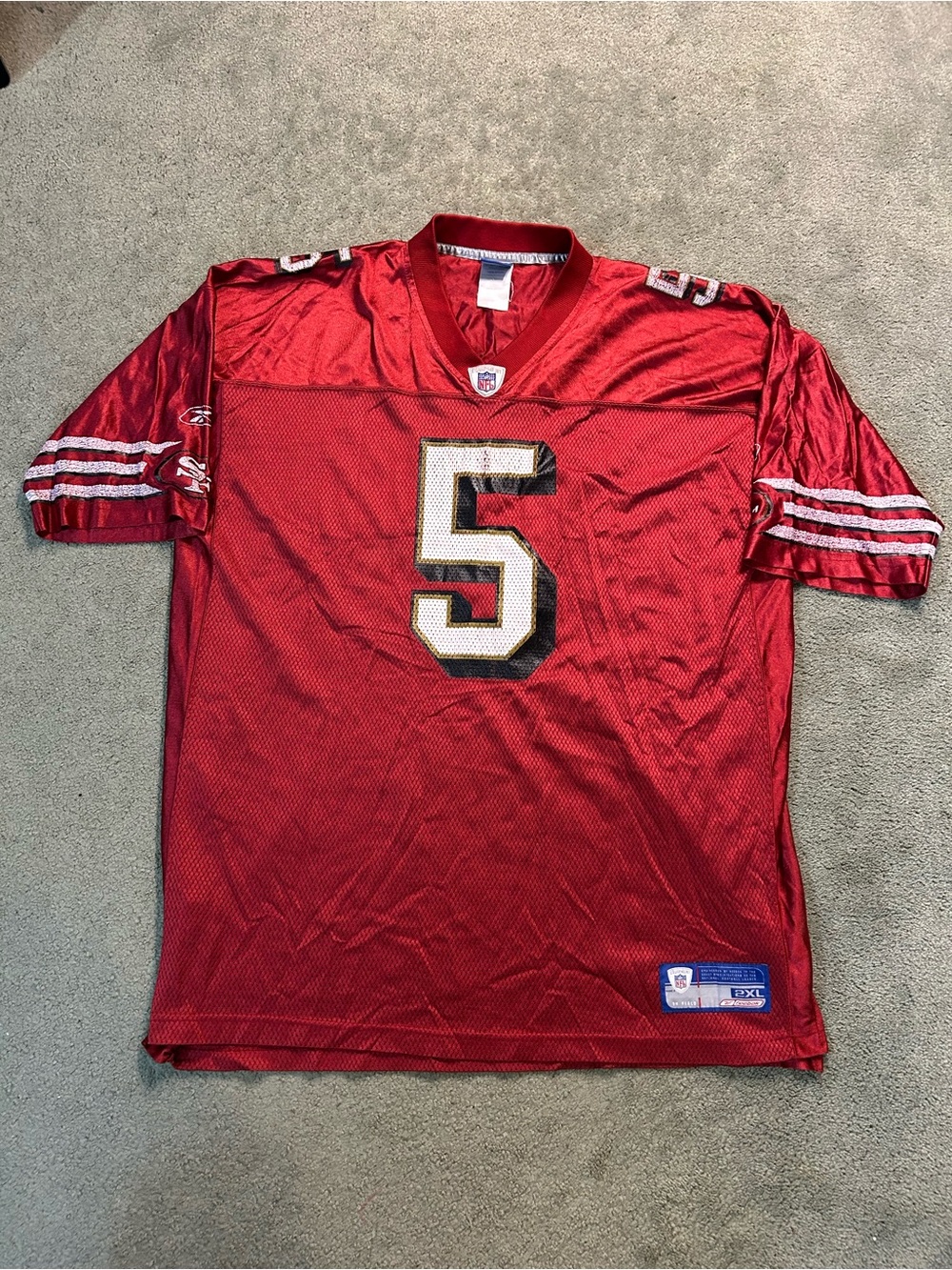 Vintage Reebok On Field NFL San Francisco 49ers #5 Jeff Garcia Jersey XXL 2XL